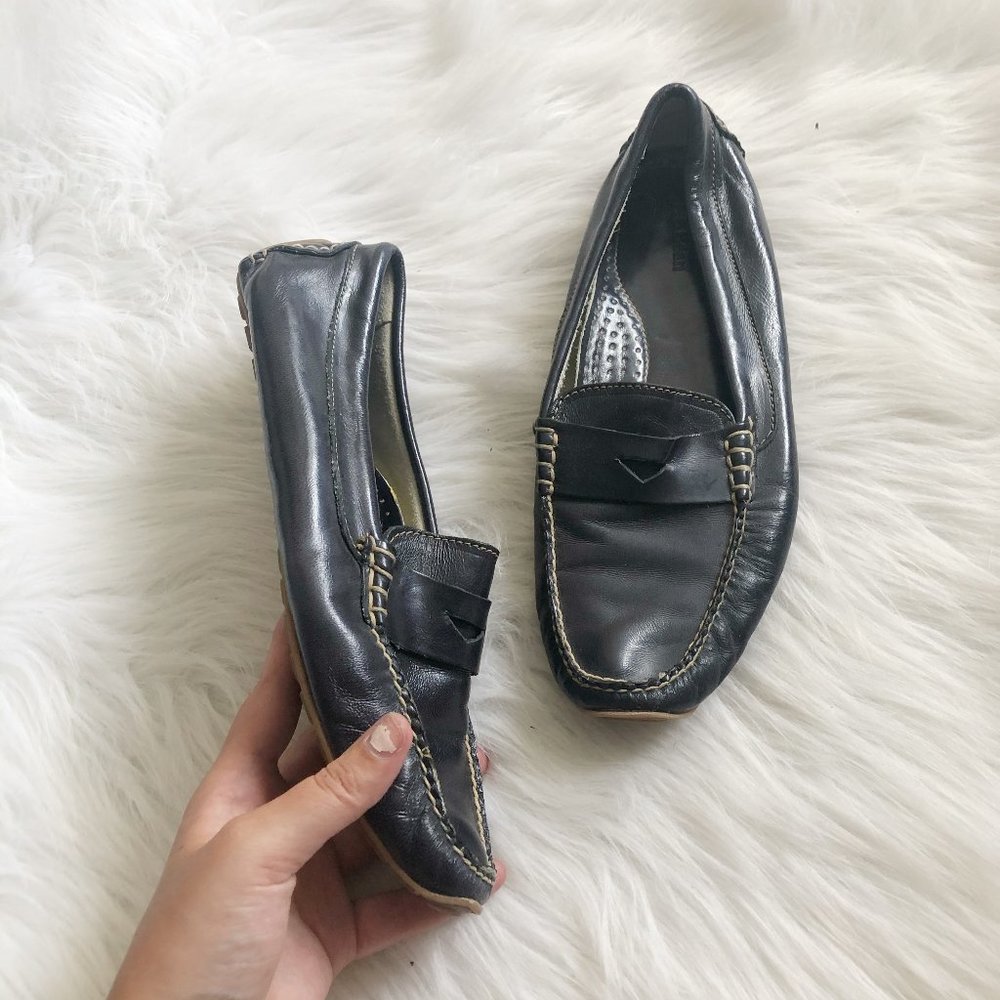 LL BEAN Navy Blue Driving Loafer SZ 9